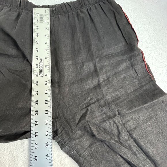 XiAo Womens High Rise Elastic Waist Linen Capri Crop Pants Large Pull-On Casual - Picture 7 of 9